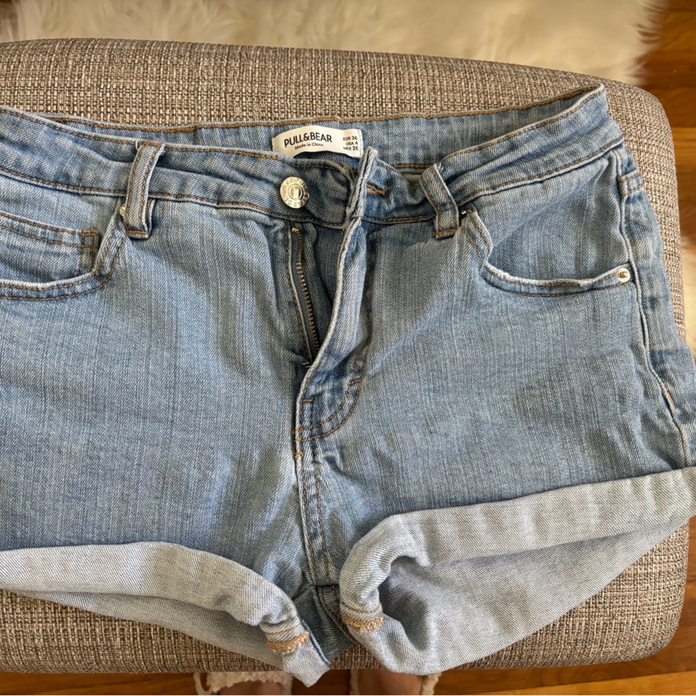 Pull&Bear Light Blue Denim Shorts
